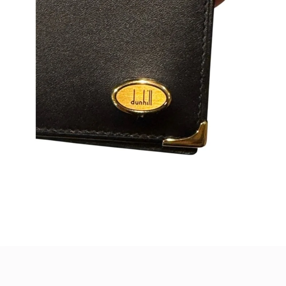 Dunhill Black Calf Skin Leather Card Holder Case Made In France NWB